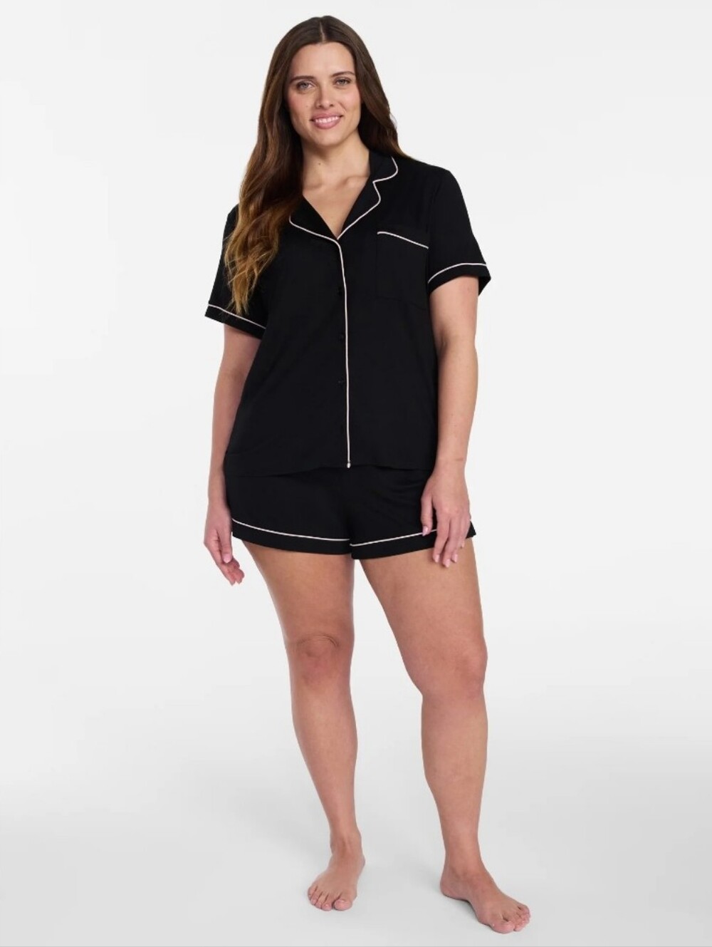 2 pc PAJAMA SET shorts & top SIZE XL brand new BLACK joyspun